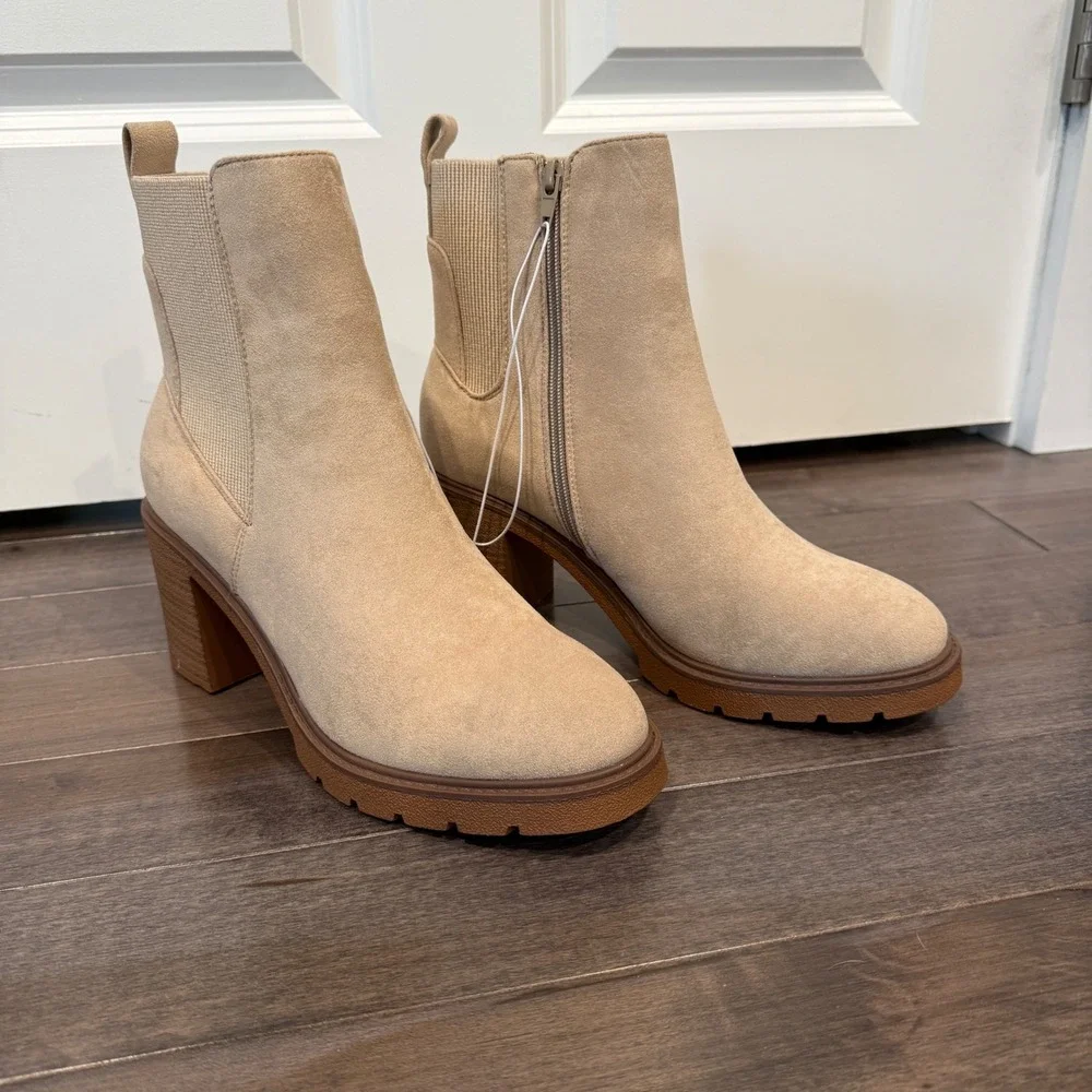 Altar'd State Rachel Booties Rapid Sand Block Heel Ankle‎ Boots Size 10